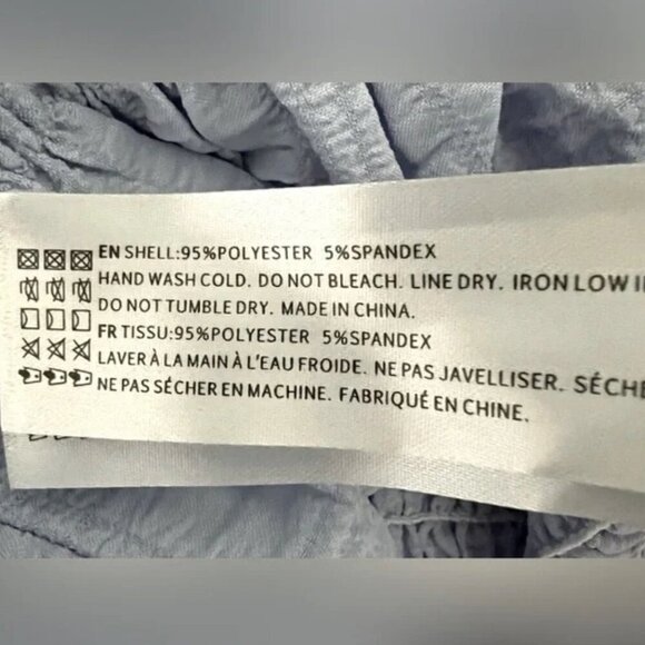 En Saison Smoked Blouse Light Blue Size Large - Picture 11 of 12